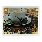 Часы настенные прямоугольные (20х26 см) Чашка кофе микс 888071