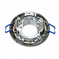 Светильник литой GU5.3 12V (220V) 50Вт "гравировка + хрусталь" сатин никель/никель ЭРА