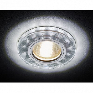 Светильник  S232 W/CH белый/серебро/MR16+3W(LED WHITE)