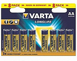 Батарейка AA Longlife VARTA флоупак 8 (25)