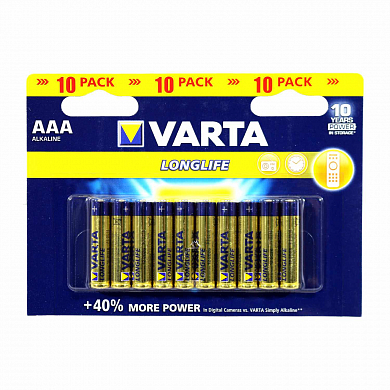 Батарейка AAA Longlife VARTA блистер 10 (20)