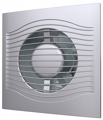 Вентилятор осевой вытяжной SLIM 4C gray metal d=100 с обр.клапаном декоративный