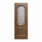 Дверное полотно ПВХ 2D стекло Пальмира Орех темный 800*2000 мм