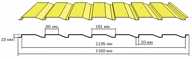 Сайдинг С-15 (М.Волна 5021) 3,3*1,16