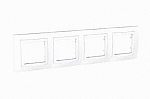 Рамка Unica 4 места с декор.элементом белый (5)