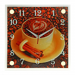 Часы настенные квадратные (25х25 см) Кофе с корицей микс 1178400