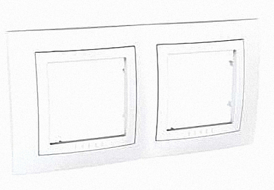 Рамка Unica 2 места с декор.элементом белый (10)